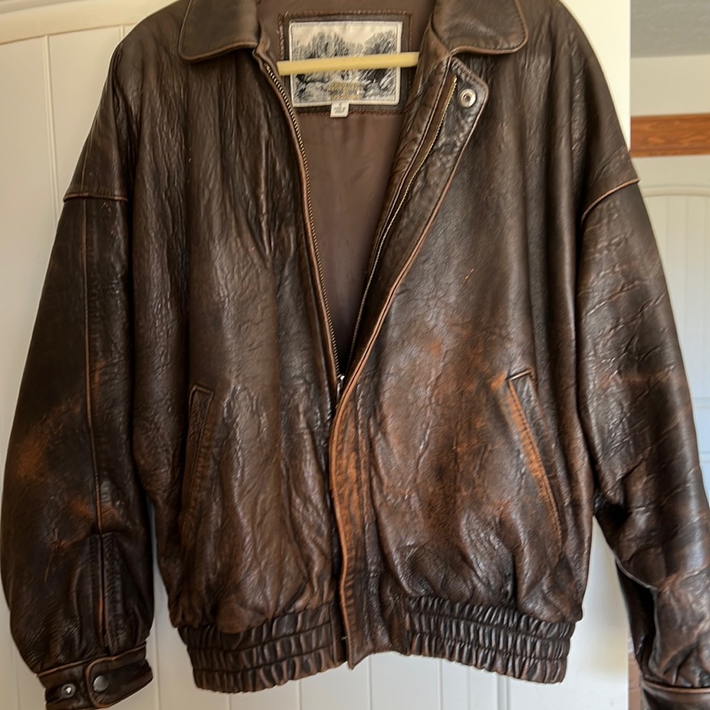 Leather Bombers Jacket